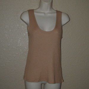 NWT $365 Sz S Sablyn Caramel Cashmere Cassie Lightweight Ribbed Tank Top